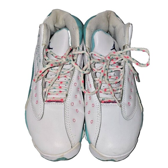Nike Shoes - Nike Air Jordan 13 Retro Aurora Green GS Size 8.5 White Green Pink 439358-100